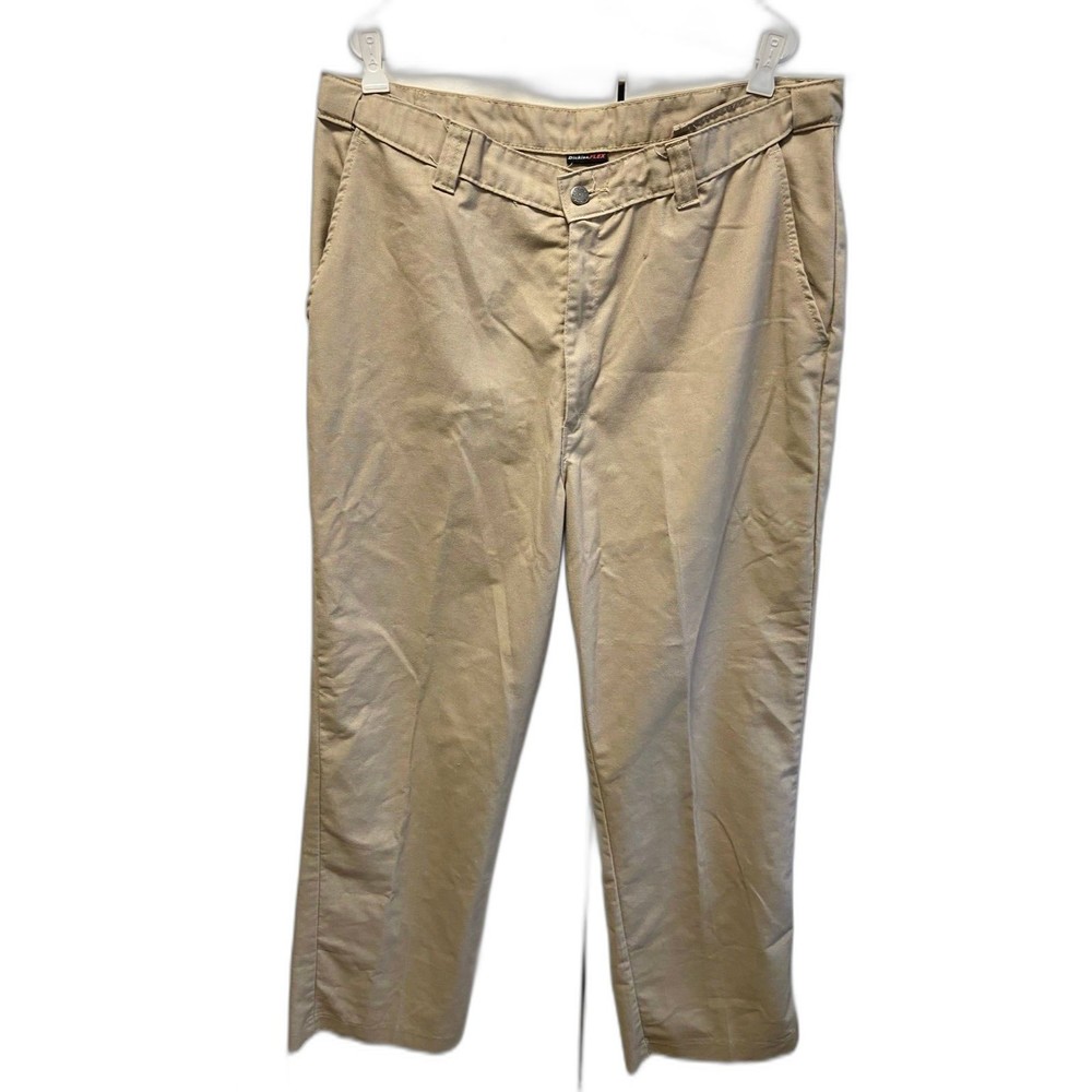 Dickies Flex Mens‎ Khaki Work Pants Chinos Tan Straight Leg LP700DS 38x30
